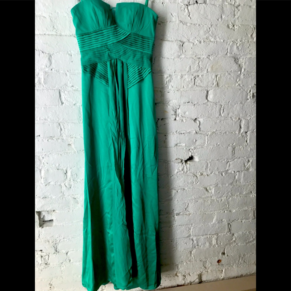 BCBG emerald silk gown sz0
